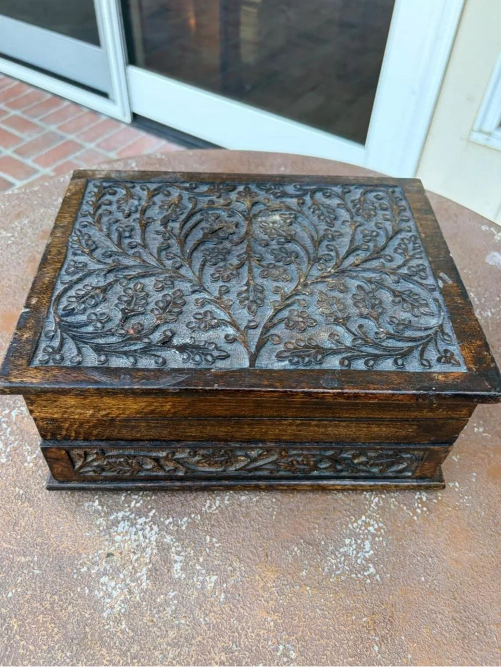 Beautiful World Market Hand Carved wooden Jewelry box